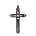 thumbnail image 1 of FB Jewels Sterling Silver June Birthstone Cross Pendant, 1 of 4
