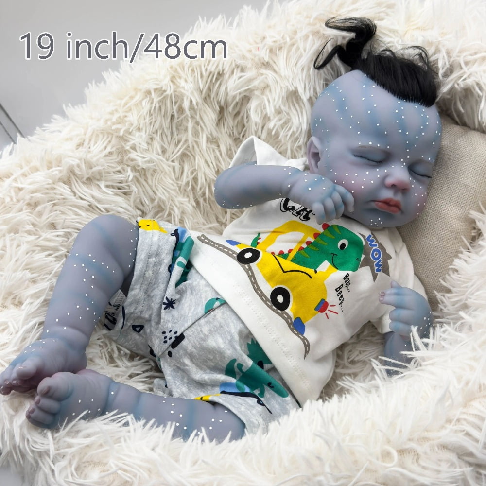 18inch Avatar Lifelike Reborn Baby Dolls That Look Real Baby Realistic Soft Cloth Baby Doll Toy Sleeping Avatar Newborn Baby with Toy Accessories for Kids 3 Years Old Age +