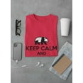 thumbnail image 3 of "Keep Calm And Panda On" Panda Center Chest Graphic Men Red T-Shirt, Male XX-Large, 3 of 4