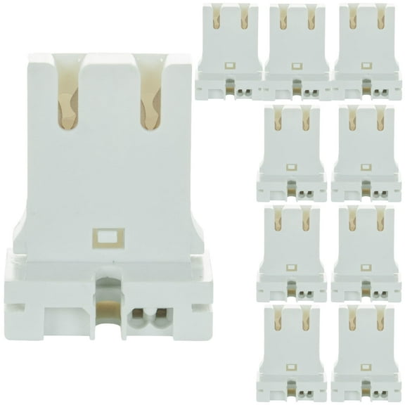Diodesy- Pack of 10 FL010-S T8 Shunted Lamp for LED Fluorescent Tube Light, Linear U Socket, White Finish, UL Listed