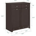 thumbnail image 3 of Haotian Tilt-Out Bathroom Laundry Cabinet Hidden Hamper Organizer with Double Baskets and Drawers Storing Unit Storage Chest Cupboard, Brown BZR33-BR, 3 of 17