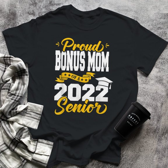 Proud Bonus Mom Of A Senior Class Of Graduation, Small, Black