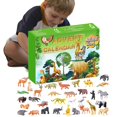 thumbnail image 1 of Kit de calendario de advenimiento de Navidad de 24 días, calendario de advenimiento de animales, juego de regalos, decoraciones de Navidad para niños pequeños Afortunado Sencillez, 1 of 5