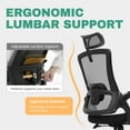 thumbnail image 3 of CELTOSS Ergonomic Office Chair, High Back Flip-Up Armrests Design, Adjustable Mesh Headrest and Lumbar Support, Black, 3 of 6