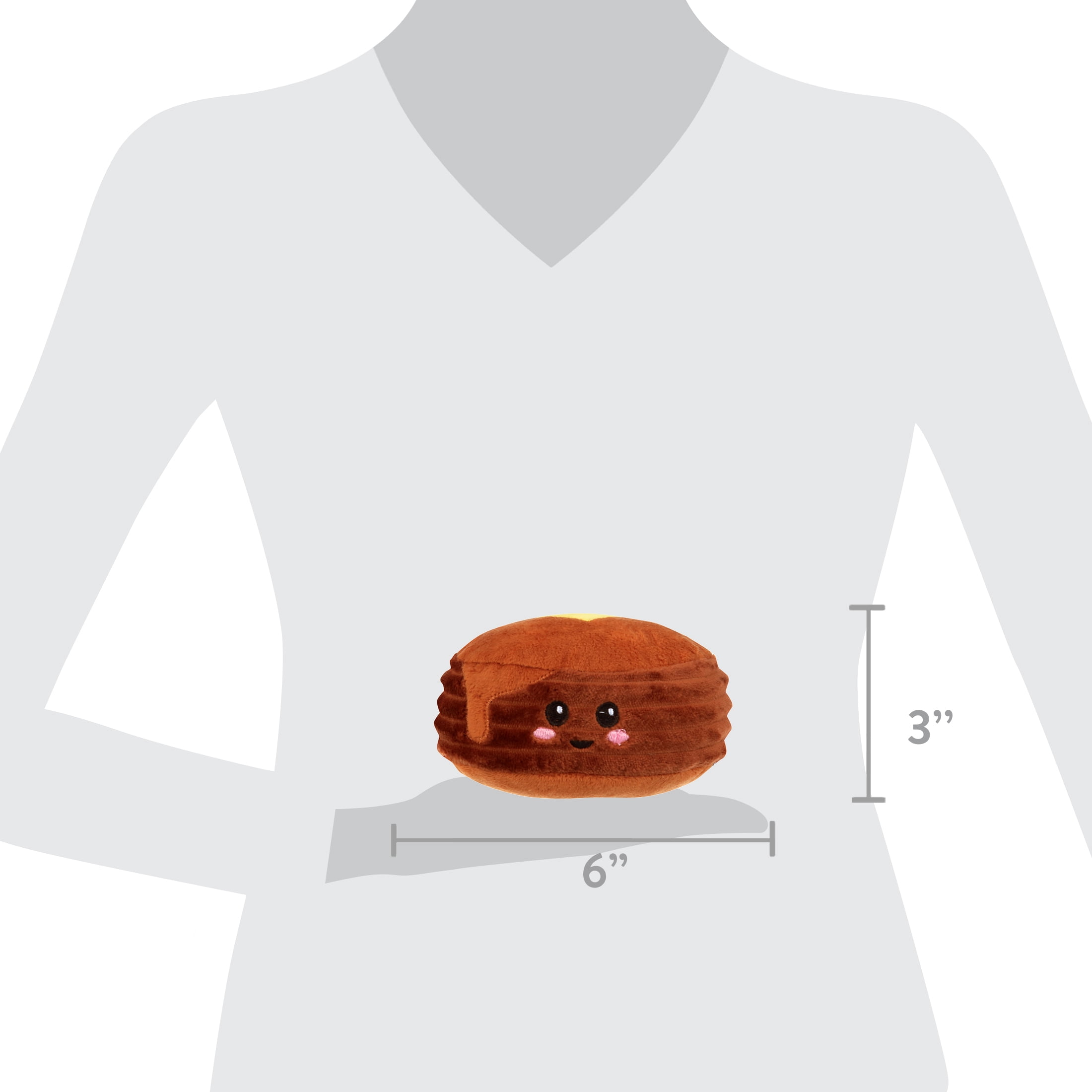 Posh Paws Plush Pet Toys - 2 Pack Cinnamon Roll and Pancake Dog Toys - Brown