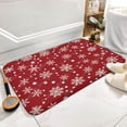 thumbnail image 5 of Red Welcome Door Mat,Snowflakes Themed Front Door Rug, Outdoor Rug, Entrance Carpet, Farmhouse Front Porch Rug Decor Door Mat for Outdoor Indoor/Front Door/Kitchen 16"x24", 5 of 8
