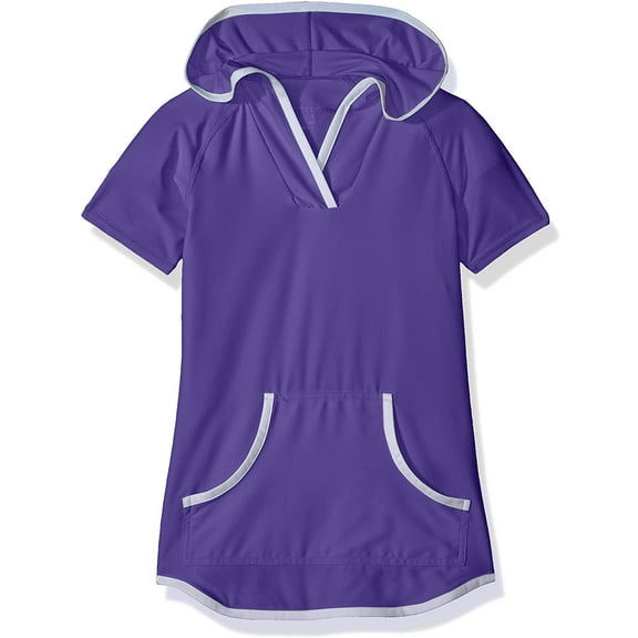 Free Country Girls' Hooded Kangaroo Cover Up (Ultraviolet, XS(5/6))
