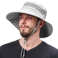 thumbnail image 3 of LQCrafK MAN Men Sun Hat Sun Protection Wide Brim Bucket Hat Waterproof Foldable Boonie Hat, 3 of 8