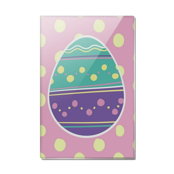 Cute Easter Egg Turquoise Purple Polka Dots Rectangle Acrylic Fridge Refrigerator Magnet