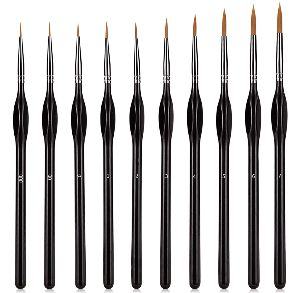 Fnyko Detail Paint Brush Set, 10pcs Micro Professional Small Fine