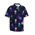 thumbnail image 2 of Balery Sea Jellyfish Print Men's Hawaiian Shirts Short Sleeve Beach Shirt Relaxed Fit Vacation Button Down Shirts-Small, 2 of 9