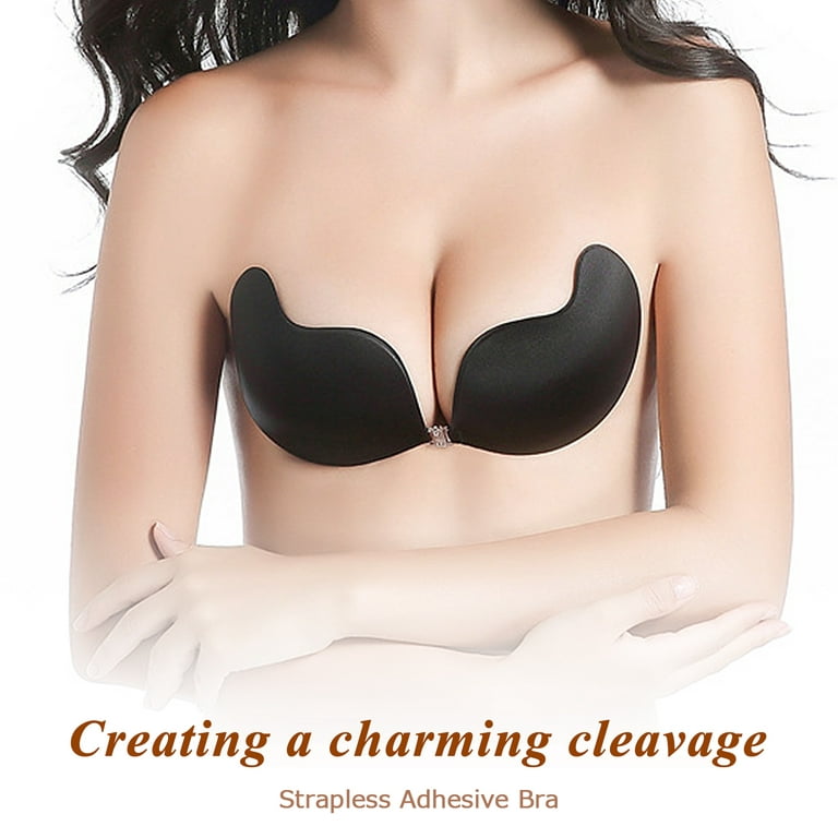 nine bull Adhesive Bra Strapless Sticky Strapless Invisible Push up  Silicone Bra for Backless Dress Reusable Covering Nipple Bras 