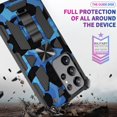 thumbnail image 4 of Camouflage Case for Samsung Galaxy S23 Ultra (Not S23) with Magnetic Kickstand, Built-in 360° Rotate Ring Stand Magnetic Car Mount Phone Cover Case for Samsung Galaxy S23 Ultra MC Dark Blue, 4 of 14