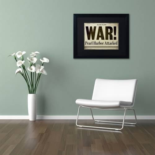 Trademark Fine Art "Pearl Harbor" Canvas Art by Color Bakery Black Matte, Black Frame