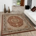 thumbnail image 1 of Allstar 7x10 Traditional Area Rug in Brown with Ivory Persian Nain design (6' 6" x 9' 3"), 1 of 7