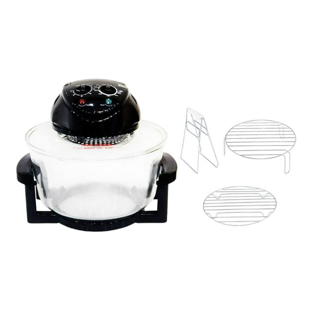 Freidora de aire freidora de aire caliente horno 12L grande visible compacto vidrio freidora eléctrica encimera freidora de aire para pollo a la Negro