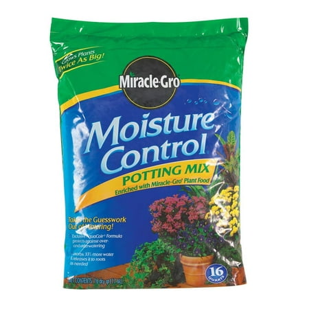 Miracle Gro Moisture Control Potting Mix Bagged 16 Qt ...