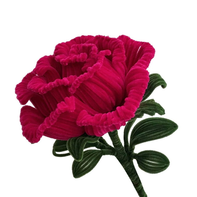 ed Stem Bouquet, Handmade Flower DIY Material Package, Craft Making Rose Red