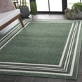 thumbnail image 3 of SAFAVIEH Cabana Rado Bordered Indoor/Outdoor Area Rug, Green/Ivory, 6'7" x 6'7" Square, 3 of 15