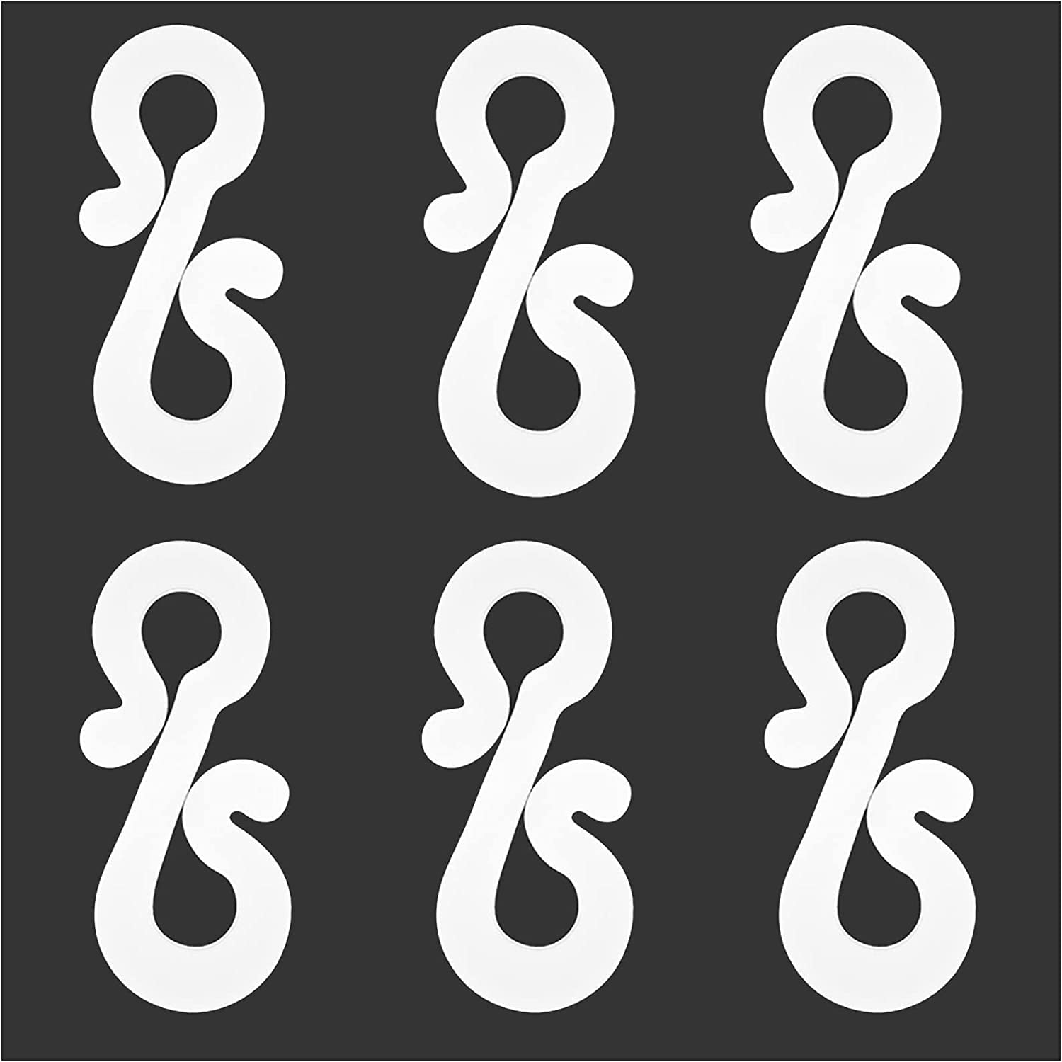 Plastic Hooks for Hanging Lights 100 Pack S Shaped Christmas Gutter