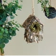 thumbnail image 4 of DefiDgd Christmas Wooden Bird Nests Hanging Statue Decoration,House Decoration with Moss,Bark, Flowers,Grass,Thatch,Bird Nests,for Christmas Tree Decorations,Christmas Ornaments(A), 4 of 6