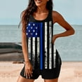 thumbnail image 4 of WREESH Women's Patriotic Tankini Swimsuit High-Waisted Two-Piece 4th of July Print Summer Swimwear Red, 4 of 6