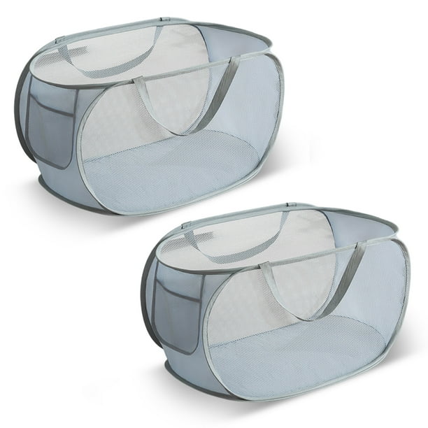 Cestas de lavandería plegables, cesta de lavandería plegable con bolsillo, cestas emergentes duraderas, asas reforzadas, cesto para ropa sucia para lavandería