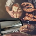thumbnail image 5 of HBFAGFB Rustic Multipurpose Metal Bread Box with Roll Lid for Kitchen Counter, Coffee Shop, Black, 5 of 5
