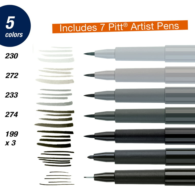 Faber-Castell Pitt Artist Pen Wallet Black 8 Set