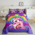 thumbnail image 2 of Manfei Rainbow Unicorn 3 Pieces Queen Comforter Set,Galaxy Stars Ultra Soft Bedding Sets,Monogrammed Letter Bedding Comforter Set,Lightweight Girls Bedroom Decor,Reversible, 2 of 8
