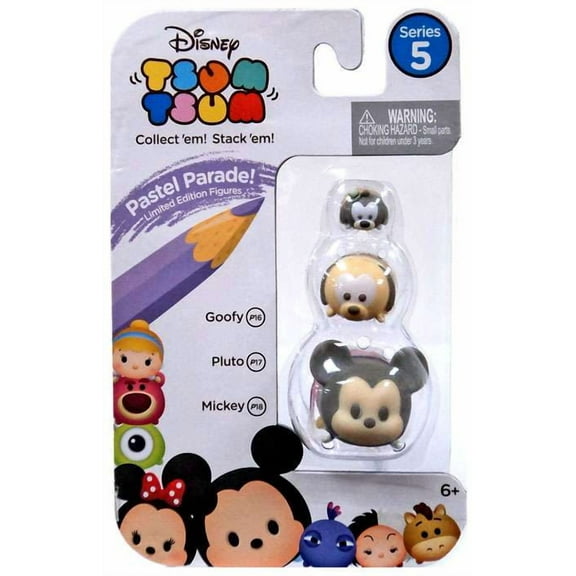 Disney Tsum Tsum Series 5 Pastel Parade Goofy, Pluto & Mickey Minifigure 3-Pack
