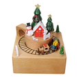 thumbnail image 5 of Christmas Train Musical Box Playing Melody ''merry Christmas'' for Girls Family Wooden Color, 5 of 8