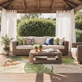thumbnail image 3 of Outdoor & Indoor Area Rug 5'x8', Waterproof, Non-Shedding, Easy Cleaning, Leaf Mat for Patio, Living Room, Balcony, Dining Room, RV, Deck, Bedroom, Camping, Outside Carpet, Beige Grey, 3 of 10