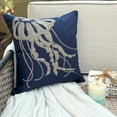 thumbnail image 5 of The HomeCentric Navy Blue Euro Size Pillowcases Pack of 2, 26x26 inch (65x65 cm) Linen European Sham&nbsp;Covers, Jelly Fish, Fish, Beaded, Beach Style European Pillow - Jelly Fish At The Shore, 5 of 10