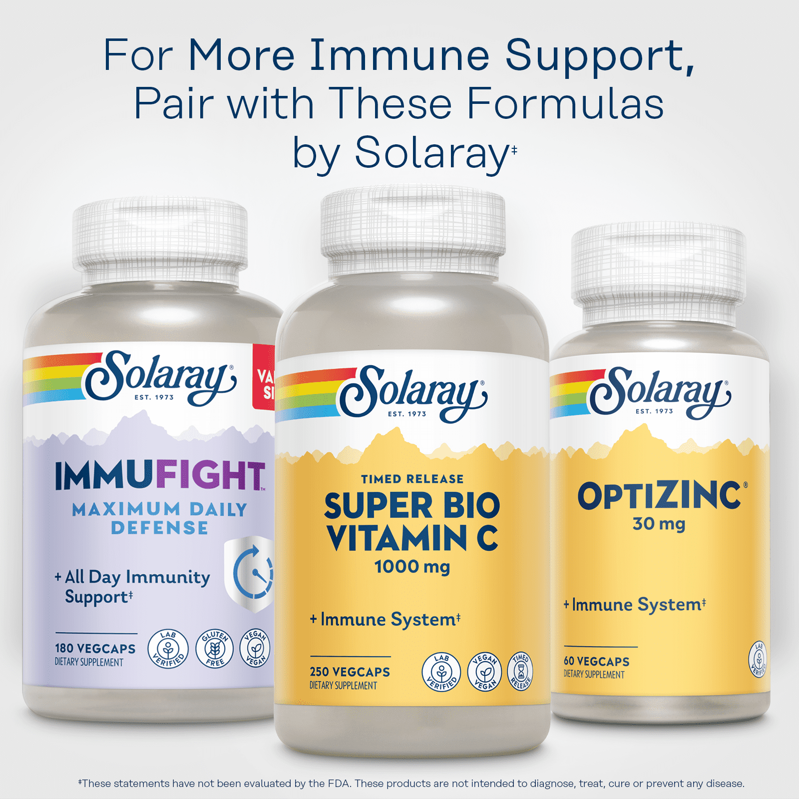 Solaray Super Bio Buffered Vitamin C 1000 mg with Bioflavonoids, Timed Release Immune Support, 250 VegCaps