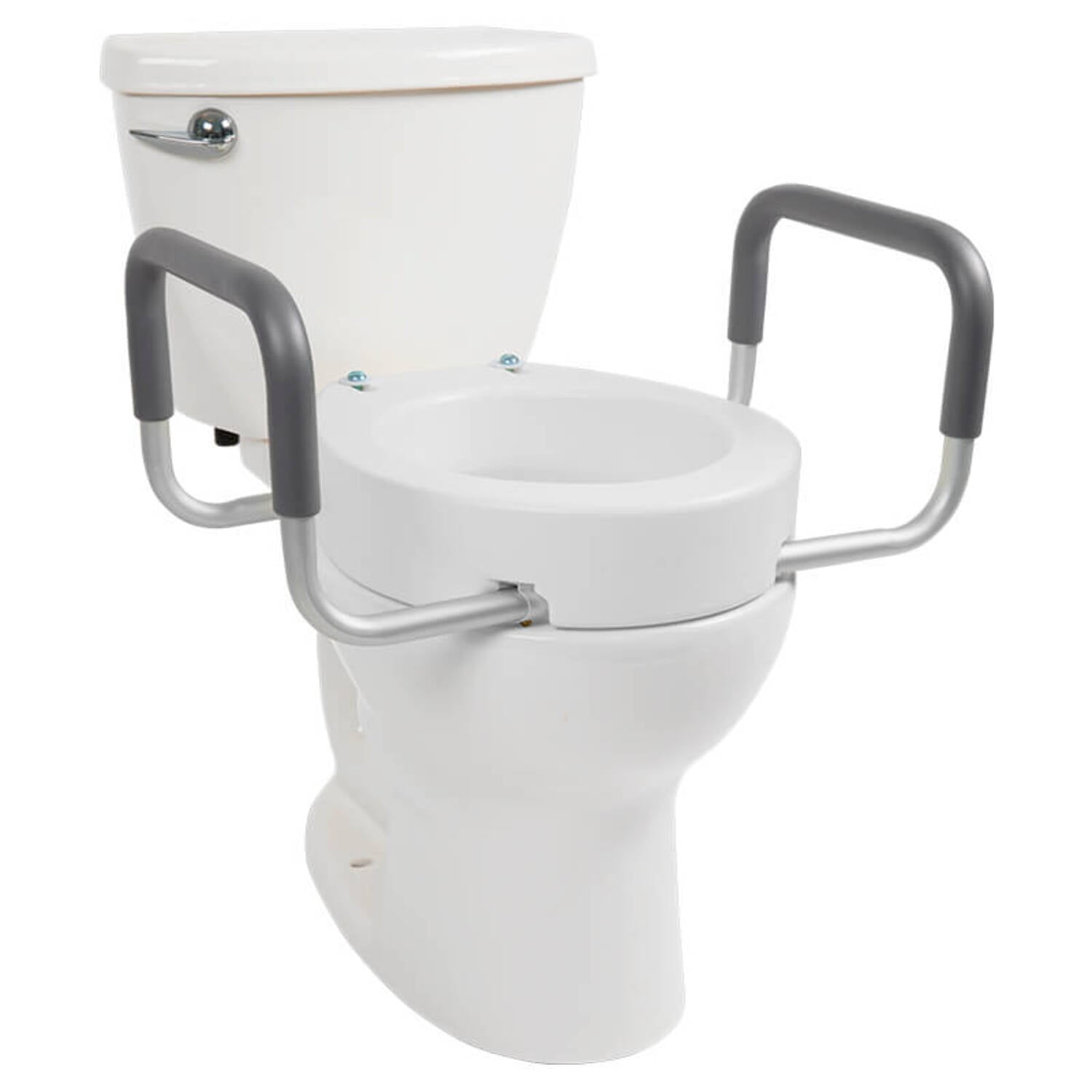 Vive Raised Toilet Seat with Handles, 3.5" Toilet Seat Riser with Arms, Standard, Weight Capacity 300lbs
