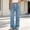 Light Blue, variant on Denim Pants for Women Drawstring High Waisted Straight Leg Jeans with Multiple Pockets Casual Daily Wear Fall Outfits Fashion Clothing