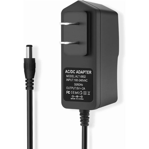 CoolStuff DC 6 Volt 2 Amp Power Supply, AC Adapter 100-240 50-60Hz to DC6V Power Supply 6V 2A AC/DC Adapter Cord with 5.5mm x 2.5mm Barrel Plug