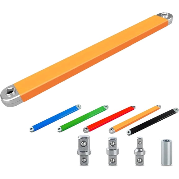 Bolthero Reaches The Bolt Nothing Else Can, Bolt Hero Wrench, 15.4" Zero-Degree Offset Extension Wrench, Ultra-Thin Drive Extender For Automotive Tight Space Repair (Orange)