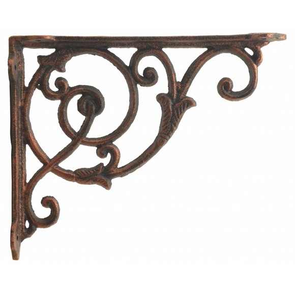 FLAG EMOTES Support d'Étagère Murale Décoratif Vigne Ornée Bronze Fonte 8.5 Pouces de Profondeur