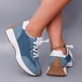 thumbnail image 4 of Rokment Women Retro Color Block Running Trainners Skate Shoes Comfortable Suede Platform Non Slip Jogging Walking Tennis Sneakers for School Streetwear Casual, 4 of 8