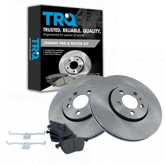 TRQ Front Brake Pad & Rotor Kit Brake Pads Brake Rotor Ceramic Fits Select 1999-2010 Volkswagen Beetle 2000-2006 Golf 2000-2005 Jetta