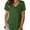 Green, variant on Women's T Shirts V Neck Casual Short Sleeve Summer Basic Tops Tees