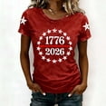 thumbnail image 2 of Wxolcjlv Women's 250 Years 1776-2026 250th Birthday T-Shirt Star Circle Graphic 4th of July T Shirt Short Sleeve Patriotic Tee, 2 of 4