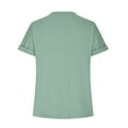 thumbnail image 6 of YUGYXL Women's Textured Henley V Neck Tops Short Long Sleeve Blouses Button Down Fit Casual Office Fashion Green XXL, 6 of 7