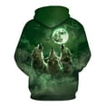 thumbnail image 2 of Rebaike Men's 3D Three Wolves Howling at Moon Hoodie Forest Wolf Cosmic Animal Design Pullover Sweatshirt, 2 of 7