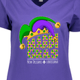 thumbnail image 4 of Inktastic Mardi Gras New Orleans Louisiana Jester Hat Women's V-Neck T-Shirt, 4 of 5