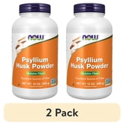 (2 pack) NOW Supplements, Psyllium Husk Powder, Non-GMO Project Verified, Soluble Fiber, 12-Ounce