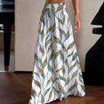 thumbnail image 5 of KDDYLITQ Flowy Pants for Women Petite Palazzo Floral Printed Loose Fit Trousers Summer Beach Wide Leg Elastic High Waisted Pants with Pockets Green 2XL, 5 of 7