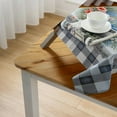thumbnail image 4 of BANET  Spring Floral Tablecloth Square Watercolor Summer Flower Table Cover with Grey Buffalo Plaids Wildflower Butterfly Table Cloth Polyester Heat Resistance for Kitchen Dining Camping Decor White, 4 of 7